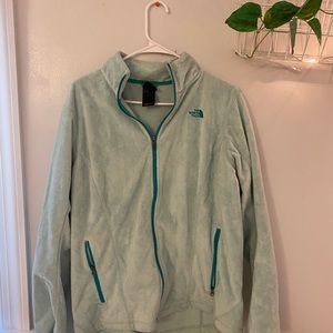 THE NORTH FACE mint/light blue zip up jacket